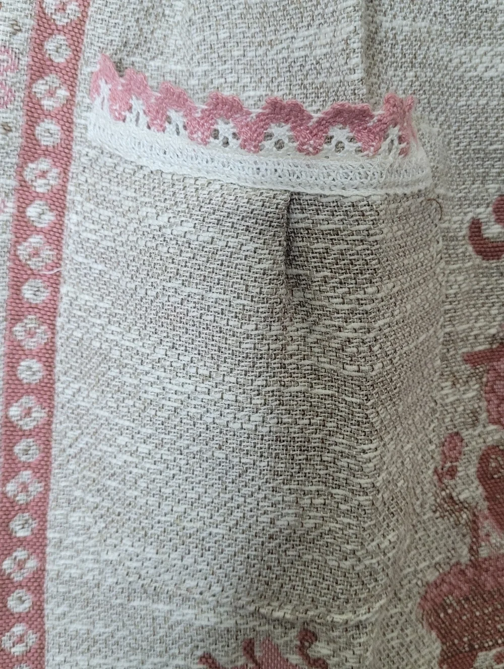 Vintage Kolf Austria Apron & Matching Oven Mit NWT Crochet Trim Linen Cotton